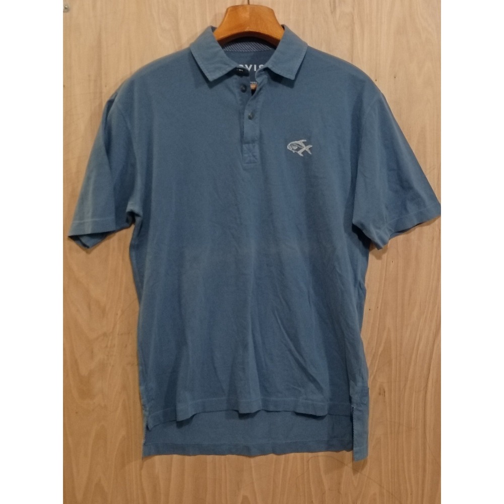 Orvis Men's Angler's Polo Shirt Short Sleeve Long Tail Size Medium.